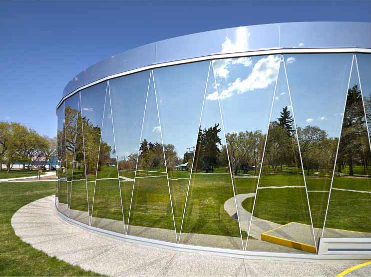 Oblique view of Borden Park Pavillion